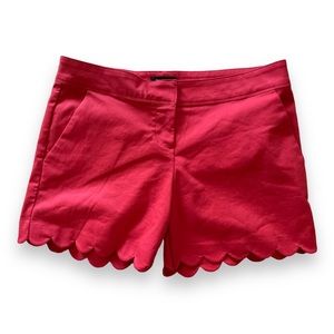 THE LIMITED Scalloped- Hem Shorts Red Sz 12